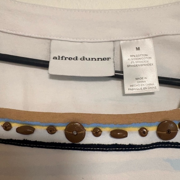 Alfred Dunner White Short-Sleeve Top with Multicolor Cityscape Print - Picture 3 of 4